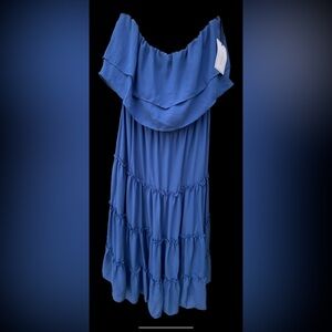 1State Elegant Blue Off-Shoulder Dress size large